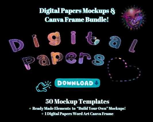 Suga's Digital Papers Mock-Up & Canva Frame Template Set 1