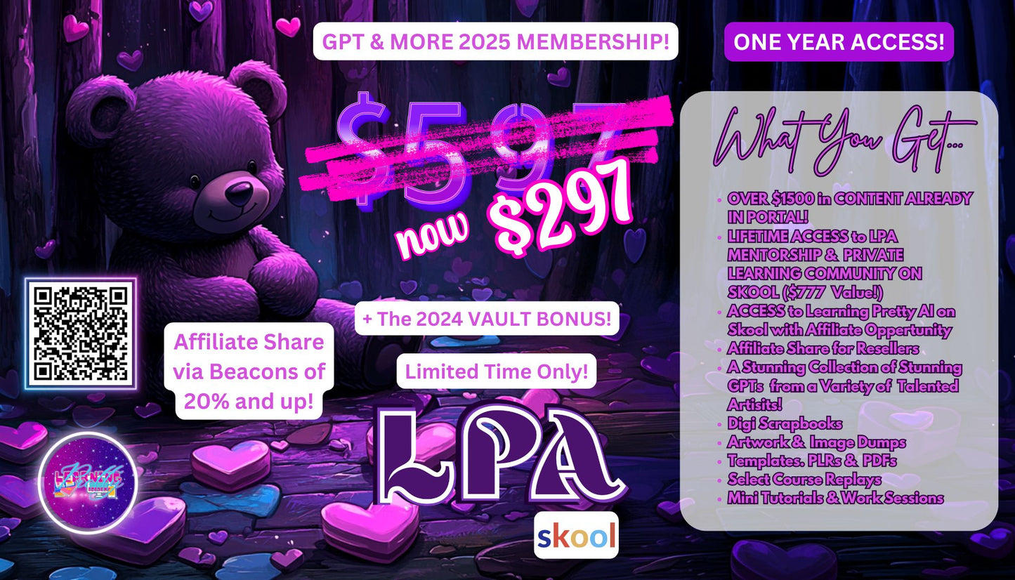 Learning Pretty AI GPTs & More 2025 Membership