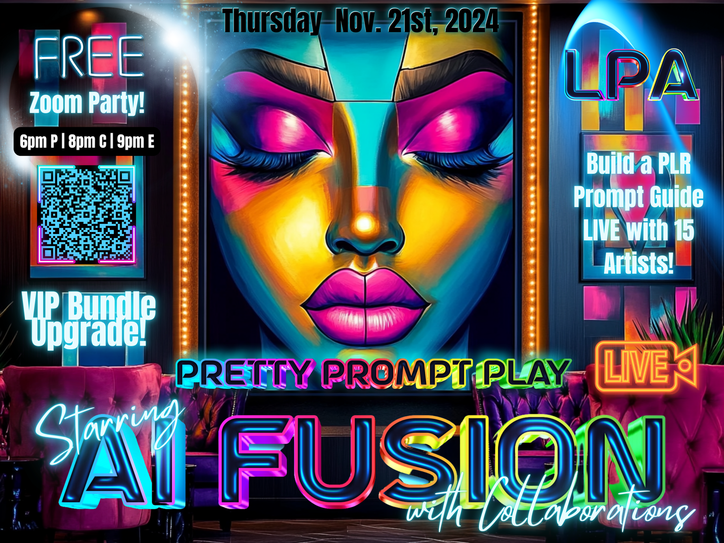 Pretty Prompt Play LIVE Party Nov-21-2024 | FREE Session | VIP Bundle Upgrade